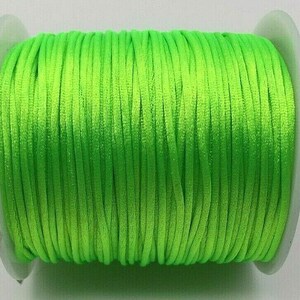 2mm Green Rattail Satin Cord Rattail Nylon Shamballa Jewelry Macrame Kumihimo Bugtail