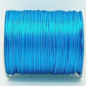 2mm Turquoise Blue Rattail Satin Cord Rattail Nylon Shamballa Jewelry Macrame Kumihimo Bugtail
