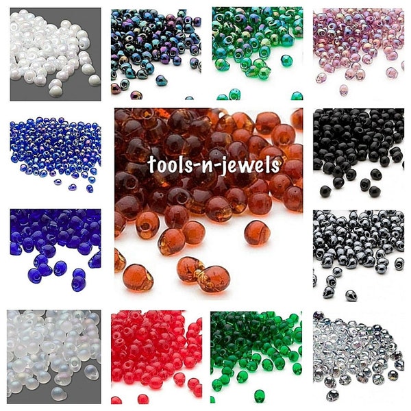 Miyuki Beads Teardrop Seed Glass Fringe Beads Drops 4x3.4mm 15 Grams