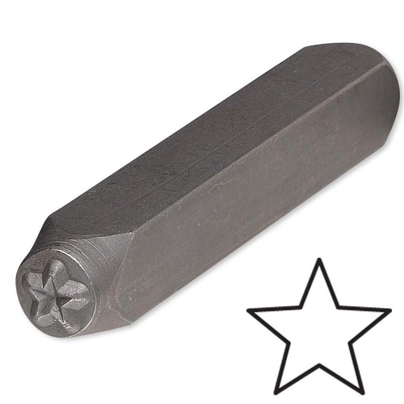 Star Steel Metal Stamp Punch Tool Design Pmc Clay Marking 39 Etsy