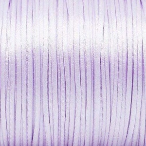 1mm Lavender Purple Bugtail Satin Cord Rattail Nylon Shamballa Jewelry Macrame Kumihimo Cording