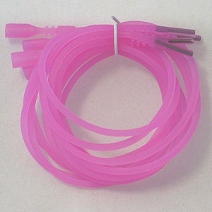 Pink 4 Silicone Rubber Necklace Cord 2-2.2mm Wide Snap Clasp Closure 16&quot; or 18&quot; Length