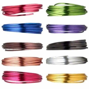 18ft Flat Anodized Aluminum Wire Wrapping Craft Jewelry Floral 4x1.2mm