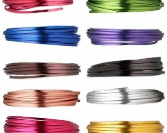 18ft Flat Anodized Aluminum Wire Wrapping Craft Jewelry Floral 4x1.2mm