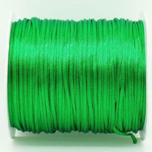 1mm Green Bugtail Satin Nylon Cord Shamballa Jewelry Macrame Kumihimo Cording