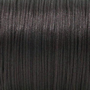 1mm Dark Brown Bugtail Satin Cord Rattail Nylon Shamballa Jewelry Macrame Kumihimo Cording