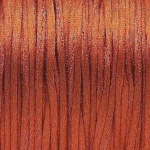 1mm Copper Brown Bugtail Satin Cord Rattail Nylon Shamballa Jewelry Macrame Kumihimo Cording