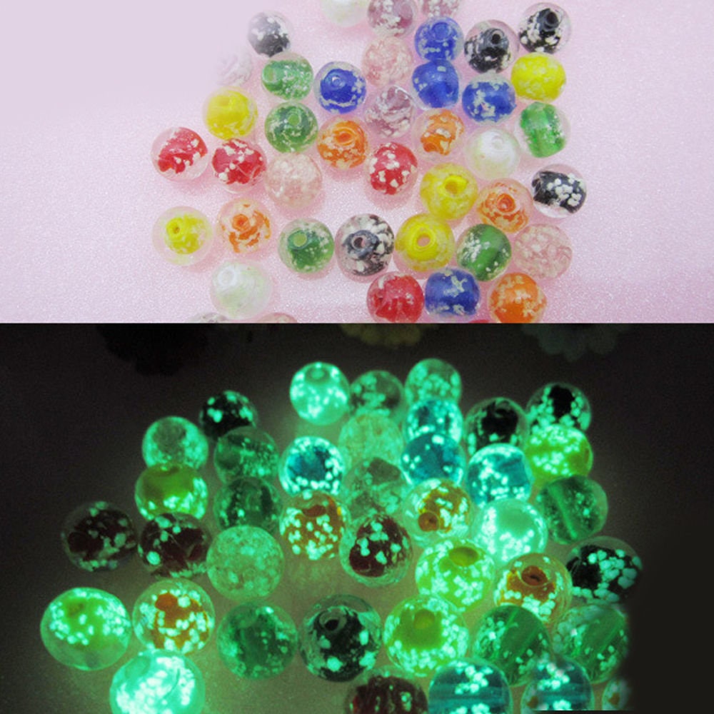 Mermaid glass beads glow beads mermaid beads synthetic opal beads- 6,8  or10mm