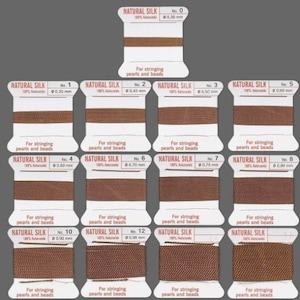 Brown Griffin Silk Beading Cord Knotting Jewelry String Bead Thread Needle Choose Size