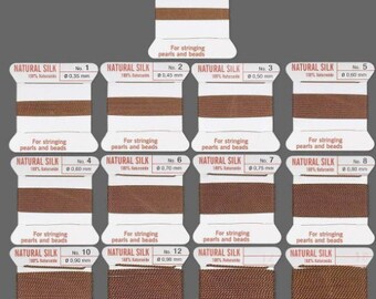 Brown Griffin Silk Beading Cord Knotting Jewelry String Bead Thread Needle Choose Size