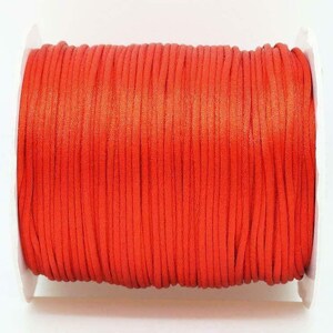2mm Red Rattail Satin Cord Rattail Nylon Shamballa Jewelry Macrame Kumihimo Bugtail