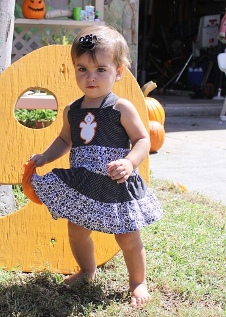 Halloween Girls Twirl Sun Dress in Reverse Knot Style image 2