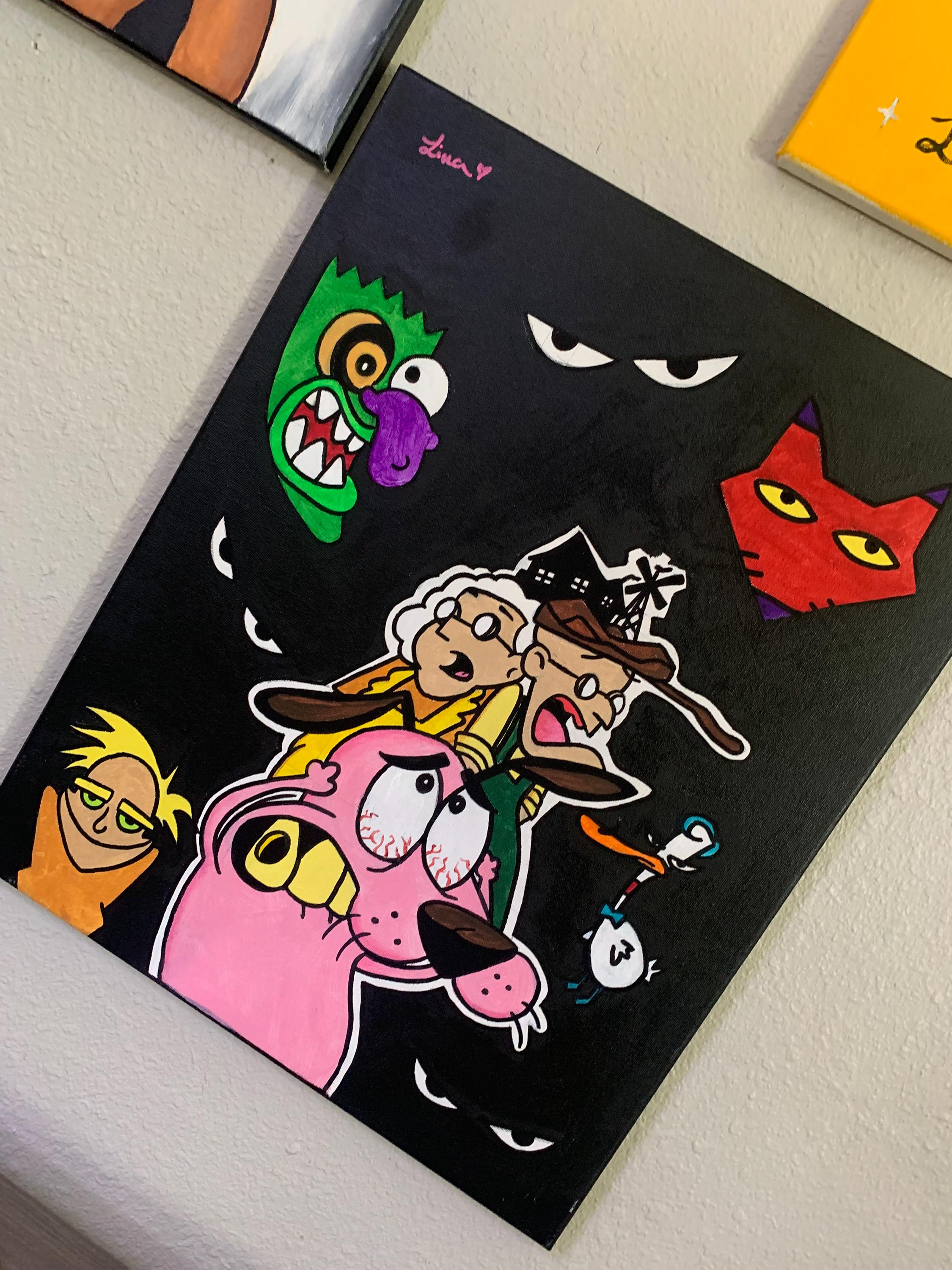 Courage the Cowardly Dog Acrylic Painting - Etsy