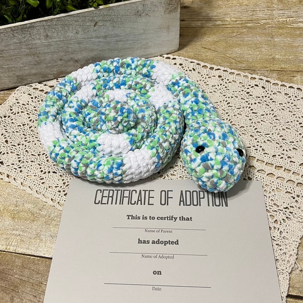 This plush snake is the perfect gift for any snake lover, to brighten someone’s day, act of kindness, crocheted, handmade, gift