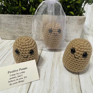  Handmade Funny Positive Potato Crochet Potato Stuffed Crafts  Amigurumi Potato Plush Emotional Support Potato for Birthday Christmas  Gifts Encouragement Funny Gag Gifts : Handmade Products