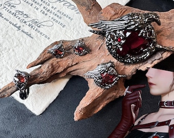 Love and Deepspace Sylus Crow Brooch Crow necklace Crow ring earrings handmade accessories シン、진운 恋と深空, セイヤ, レイ, ホムラ, 러브앤딥스페이스, 기욱, 심성훈, 이서언