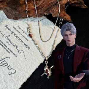 Anime Love Necklace, Heart Pendant Cosplay Necklace, Anime Inspired Jewelry - Anime Lover gift恋と深空,  セイヤ, レイ, ホムラ, 러브앤딥스페이스, 기욱, 심성훈, 이서언
