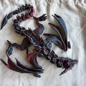 Sylus-Articulated Winged Dragon – Stunning 3D Printed Flying Dragon Toy with Majestic Horns -Sylus