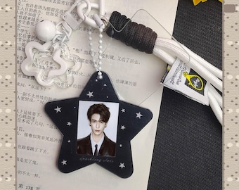 Zhang Linghe Photo Star Charm, 1 Inch, Blue White Pink Black, Fanmade