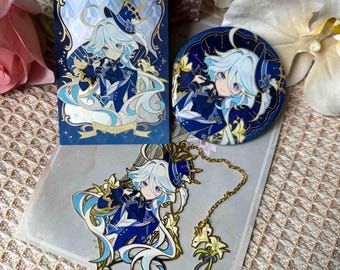 Original God Water Goddess Phonina Metal Bookmark, Xiaoka, Baji, Fan Works