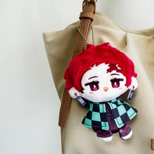 Anime Slayer plush key charm for bags and keys, Demon Anime plushie, Chibi Anime plushies, Gift for anime lovers, Anime chili doll