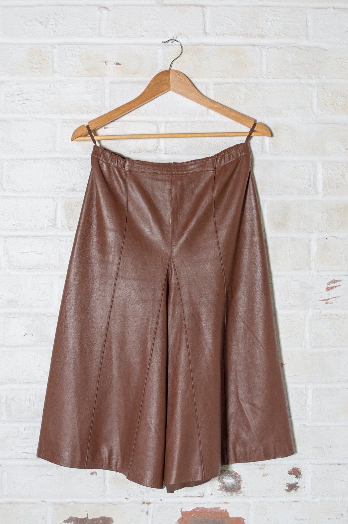 Vintage 1980s chestnut leather culottes UK10/12 EUR38/40 | Etsy