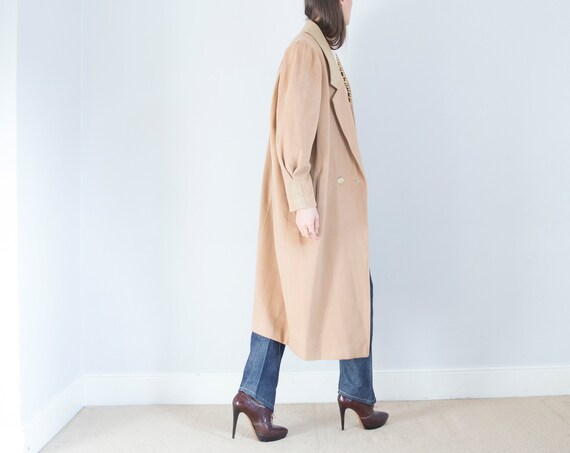 vintage 1950s cashmere wool oversized camel coat w