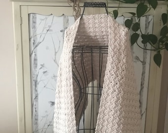 Châle avec poche au crochet/châle de poche avec fermeture à bouton, châle avec poche couleur bouleau prêt à être expédié, envoyez un câlin à quelqu'un de spécial