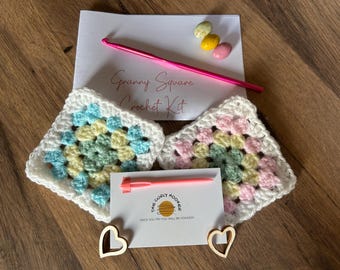 Granny Square Crochet Kit for Beginners | Learn to Crochet DIY Craft Project