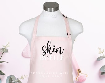 Avental personalizado de esteticista com bolsos, avental de especialista em pele de spa para esteticista, estudante de cuidados com a pele, ideia de presente para escola de beleza para Estie