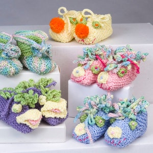 Knitting Pattern PDF PATTERN Five Designs/Baby Booties/Newborn/Bootie Pattern/Knitting /Baby Booties/Cotton Baby Booties/Newborn Baby