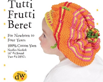 Knitting PDF PATTERN /Beret for Baby/Toddler/Debby Ware Pattern/Cotton/Beret/Baby Beret/Toddler Beret/Baby Hat/Debby Ware /Beret/Debby Ware