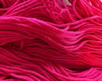 SALE! 2 SKEINS BUTTERFLY Dark Pink Mercerized Cotton/dk wt
