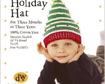 Holiday Hat Knitting PDF Pattern /baby Christmas Tree hat/baby xmas hat/tree hat/ christmas/baby hat/Debby Ware knitting /Holiday Hat