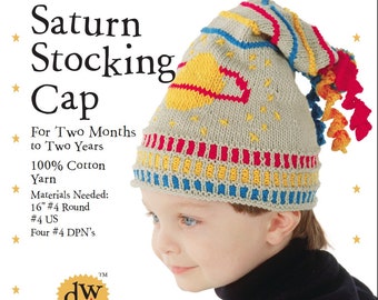 Cotton Saturn Stocking Cap Knitting Pattern PDF