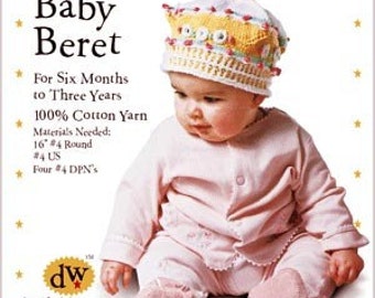 Baby Beret Knitting Pattern PDF Only/Six Months to three Years/Knitting Pattern/Baby Girl Beret/Debby Ware Patter/Knitting Pattern/Baby Hat