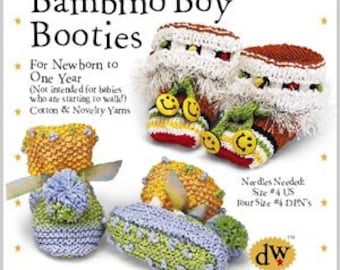 Knitting Pattern/PDF/Baby boy booties/Download PDF/Boy booties knitting Pattern/Debby Ware Pattern booties/Newborn booties/Hand knitting