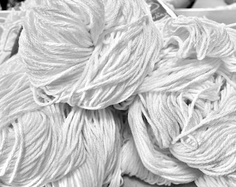 SALE!/ 8 SKEINS BUTTERFLY Pure White Mercerized Cotton/dk wt.