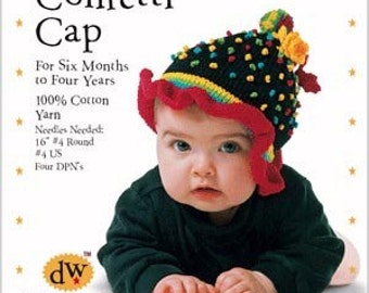 Baby Hat Knitting Pattern PDF, Brimmed Pom Pom Cap (3-48 Months)