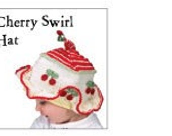 Cherry Swirl Baby Hat Knitting Pattern (PDF)