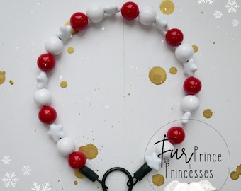 Christmas dog necklace ‘Sweet Treats’ durable, beaded dog collar, dog necklace, acrylic beads, slip on collar, dog Christmas collar