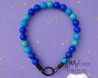Blue Beaded Dog Necklace: Durable Slip-On Collar