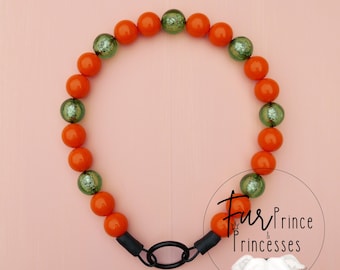Beaded dog necklace ‘I Carrot Even’ beaded necklace, durable, beaded dog collar, dog necklace, dog pearls, slip on collar, dog jewellery dog
