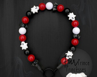 Halloween Beaded Dog Necklace: Bats & BOOS Slip-On Collar, Halloween dog collar, Halloween dog necklace, colourful, dog pearls, spooky