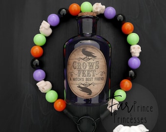 Halloween Perlen Hundehalsband: Witches Potion Slip-On Halsband, Halloween Hundehalsband, Halloween Hundehalsband, bunt, Hundeperlen, spooky