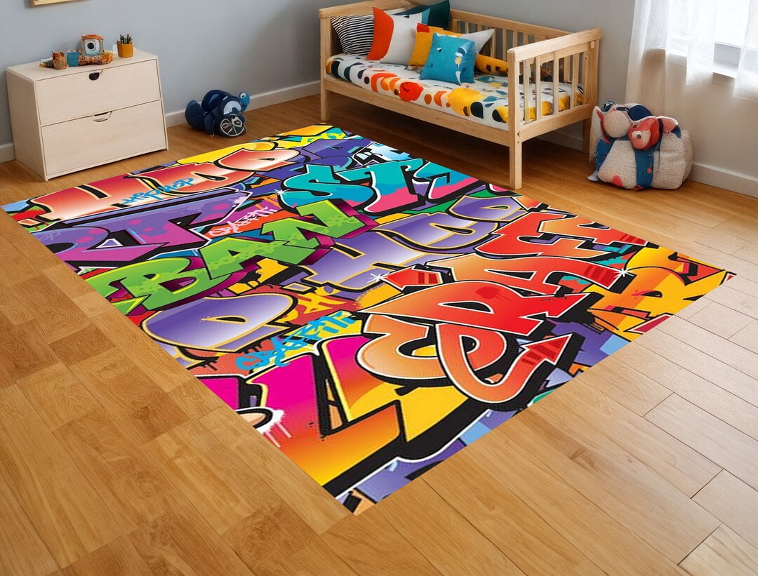 Graffiti Rug,street Art Rugs,unique Gift,wall Art Rugs,kids Graffiti ...
