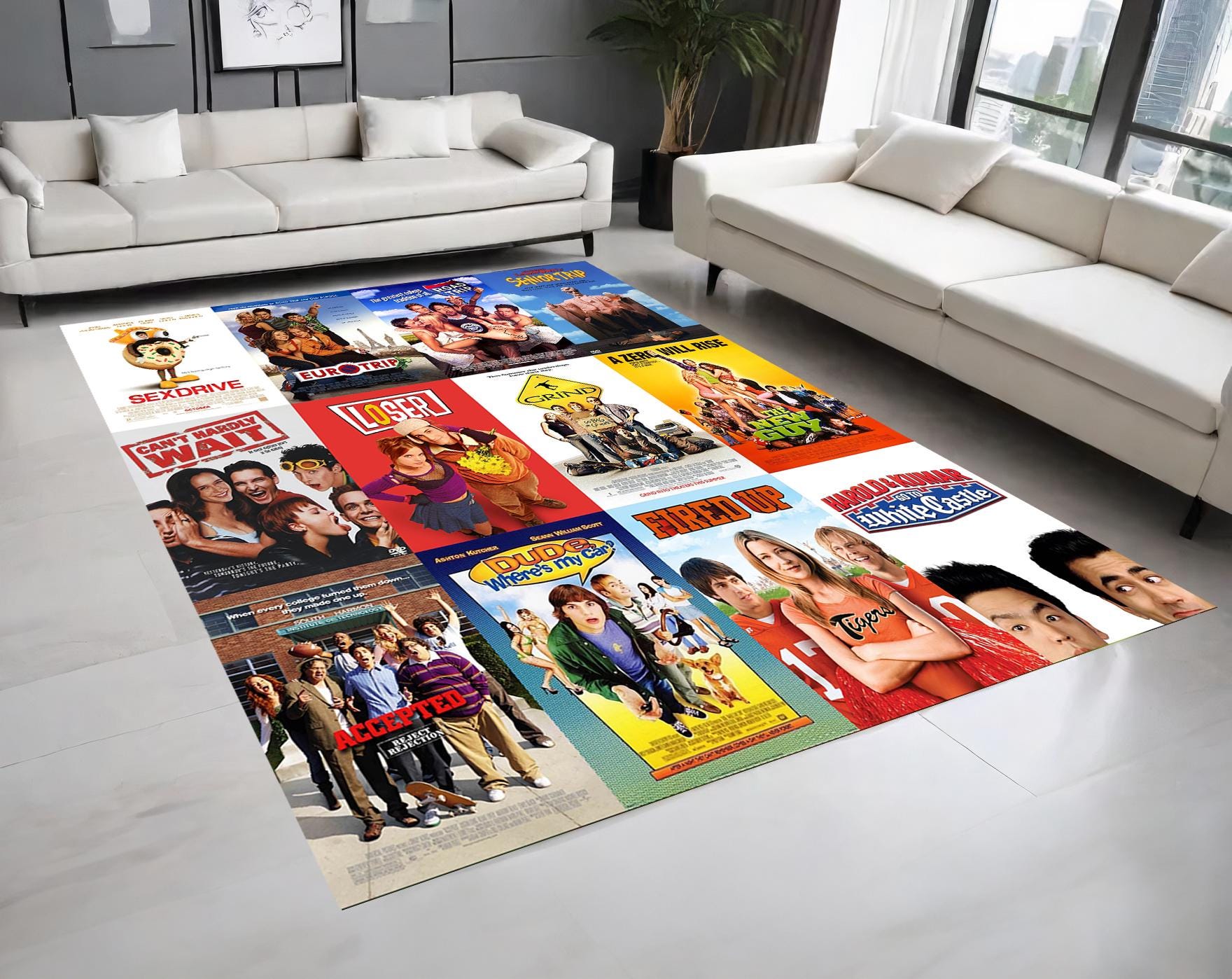 90s 2000s Movie Patterned Rug,funny Old Movie Rug,movie Room Rug,film ...