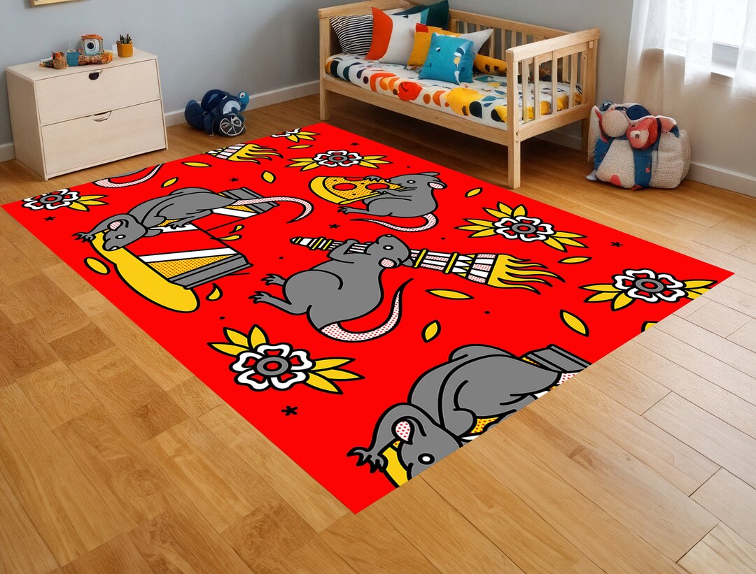 Mouse Pelt Rug Mouse Patterned Carpet Rug,thieving Mice Rug,mice Stealing Cheese Rug ...