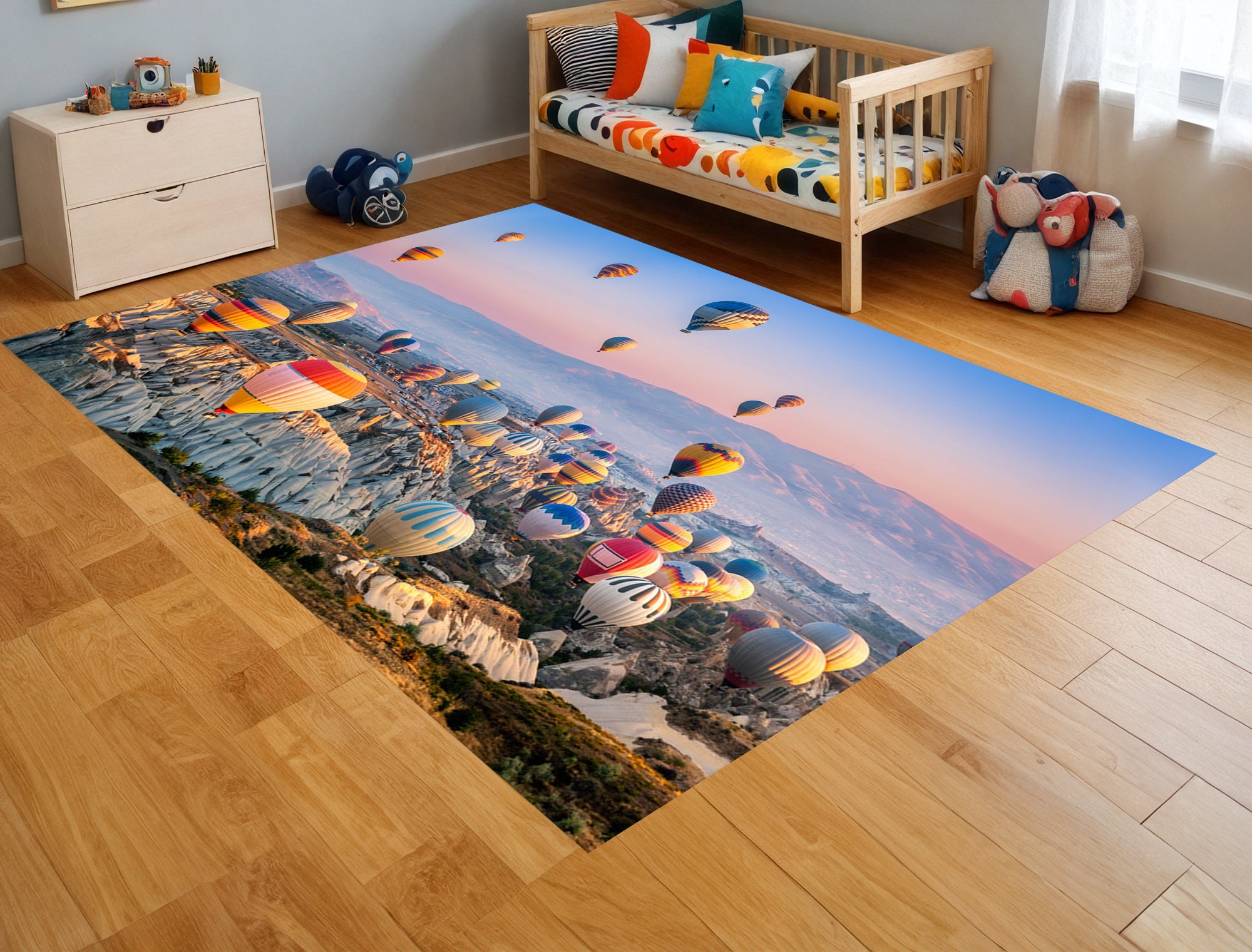 Cappadocia Balloon Rug,ancient City Carpet,historical House Patterned ...