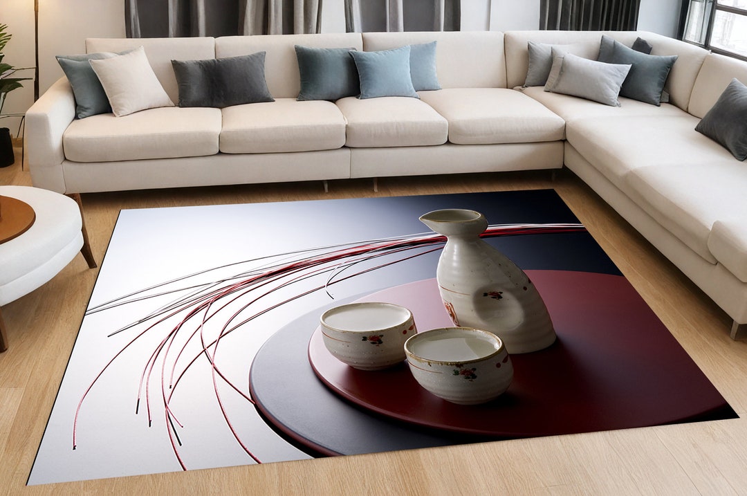 Color Jug Rug Japanese Art Rug,aesthetic Japanese Rug,japanese Sake Header Rug ...